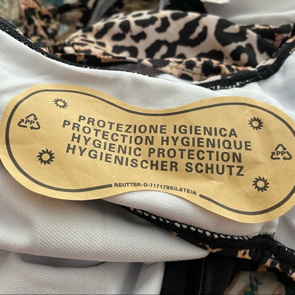 Leopard V Neck Mesh One Piece Large Swimsuit Swimwear Slimming Bathing Suits - Picture 5 of 7